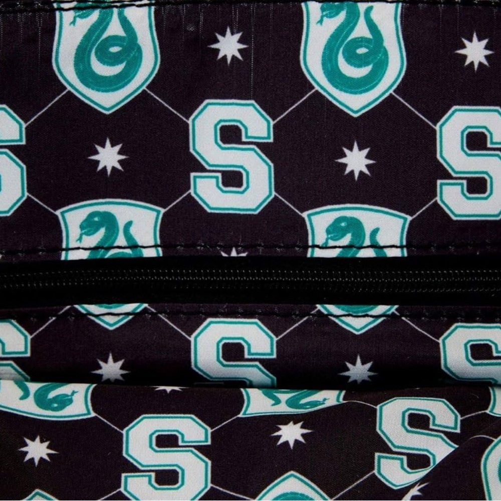 NWTS Loungefly Harry Potter Slytherin Patch Varsity Plaid Crossbody Bag, Multi - Picture 10 of 12